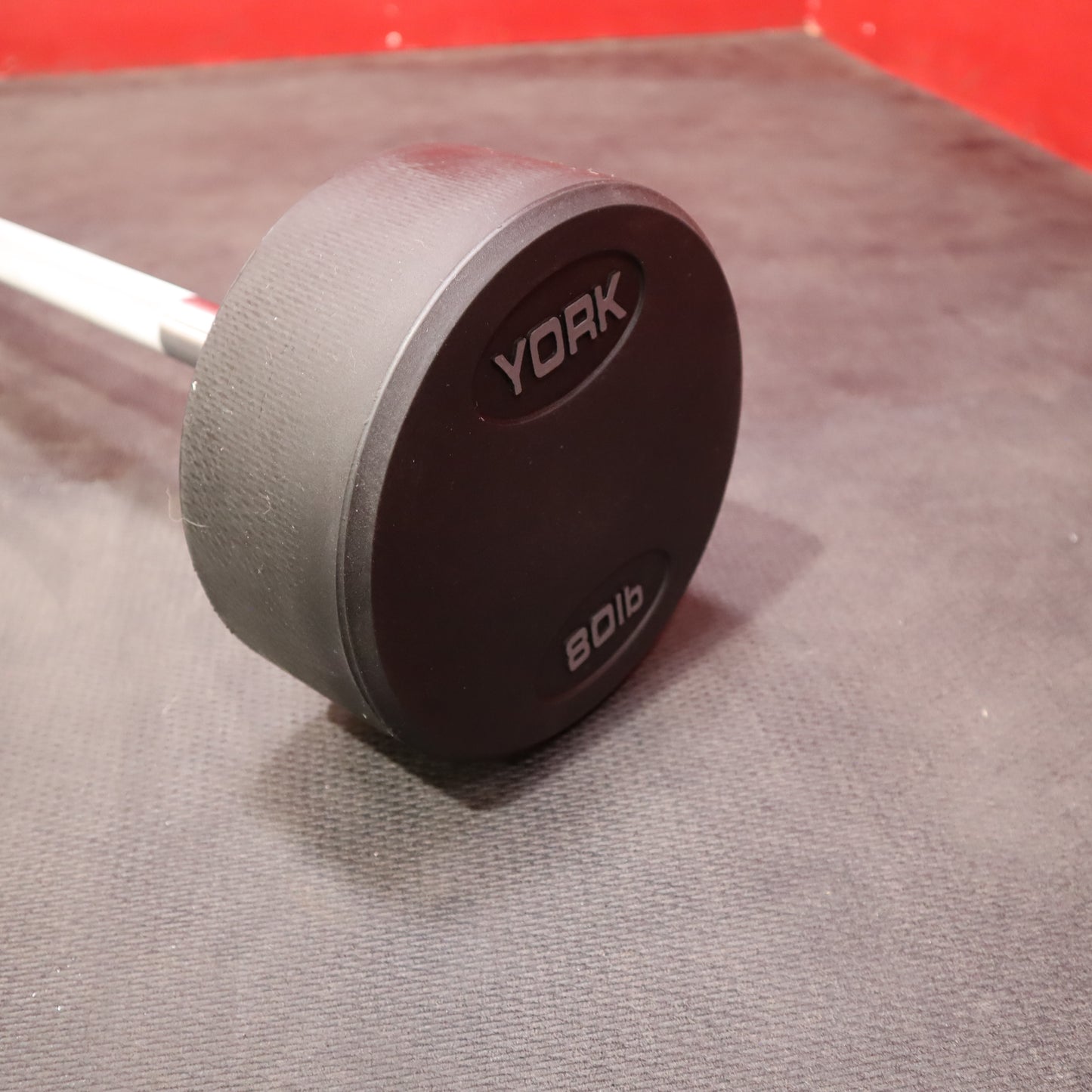 York Fixed Straight Rubber Weighted Barbells (New)