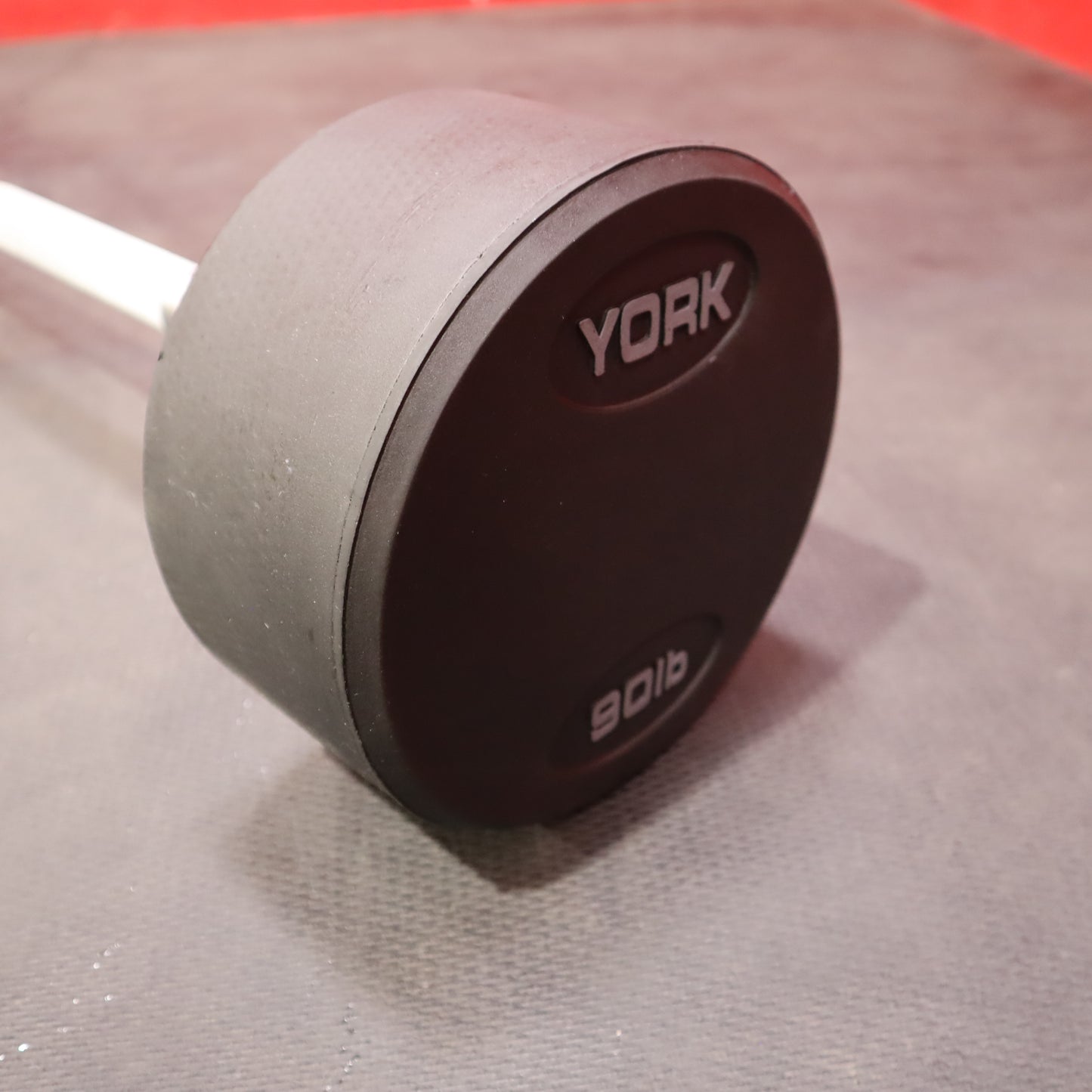 York Fixed Straight Rubber Weighted Barbells (New)