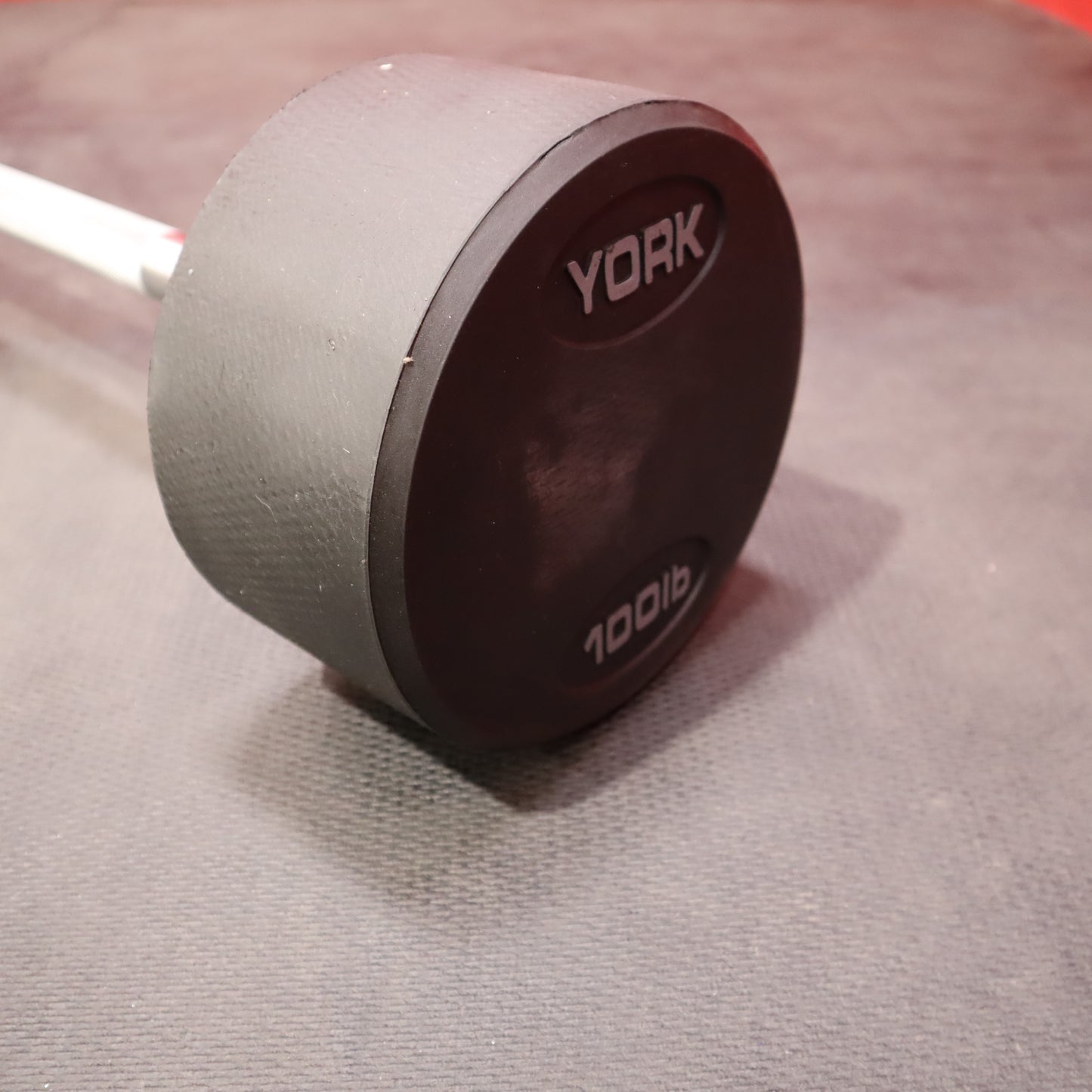 York Fixed Straight Rubber Weighted Barbells (New)