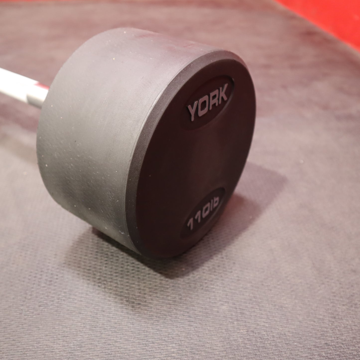 York Fixed Straight Rubber Weighted Barbells (New)