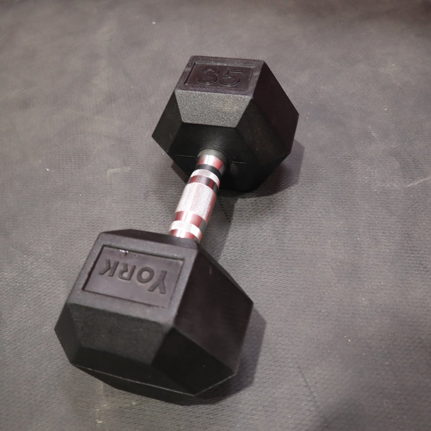 York Pro-Hex Rubber Dumbbells