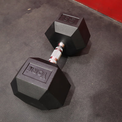 York Pro-Hex Rubber Dumbbells